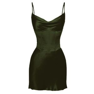 Heiress Beverly Hills “Deep Green Corset Satin Slip” !